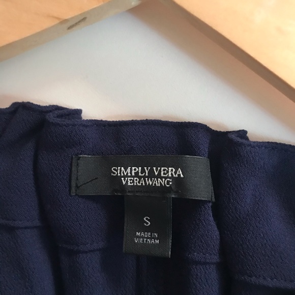 NWT Simply Vera Vera Wang Navy Long Sleeve Blouse - Picture 4 of 14